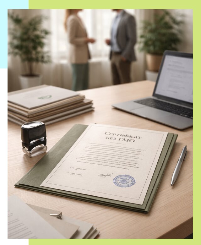 Сертификат без ГМО в Мурманске от 7712 р. оформить срочно Алешин-Мрм